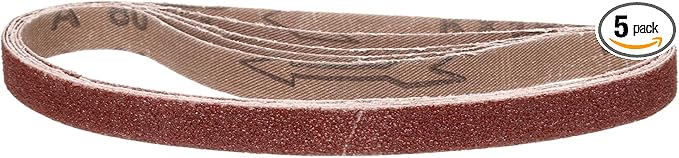 3/8 x 21 Inch Sanding Belt, 5 Pcs 80 Grit Knife Sharpener Belts Work Sharpening for Belt Sander Knife Carving Tool Metal Working