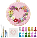 INFUNLY Punch Needle Kit for Beginners Adults Heart Floral Punch Needle Kits by INFUNLY