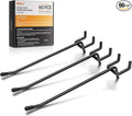 INCLY 60 Pack 6 Inch Black Pegboard Hooks, 1/4" Heavy Duty Peg Board Shelving Hooks Accessories, Peg Board Tool Hangers Only Fit 1/4" Pegboard Hanging Tools Garage, Craft Organizing, Kitchen, Store