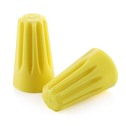 XHF UL Listed 70Pcs Yellow 22-10AWG Wire Connector Nuts, Wire Caps for Quick Connection Max.2#12 w/2#14 w/2#16 Min.2#18
