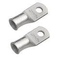 SELTERM 2pcs 1 AWG 1/4" Stud Tinned Copper Wire Lugs, Battery Cable Ends, Ring Terminals, 1 Gauge Terminal Connectors, UL Marine Grade Electrical Connectors