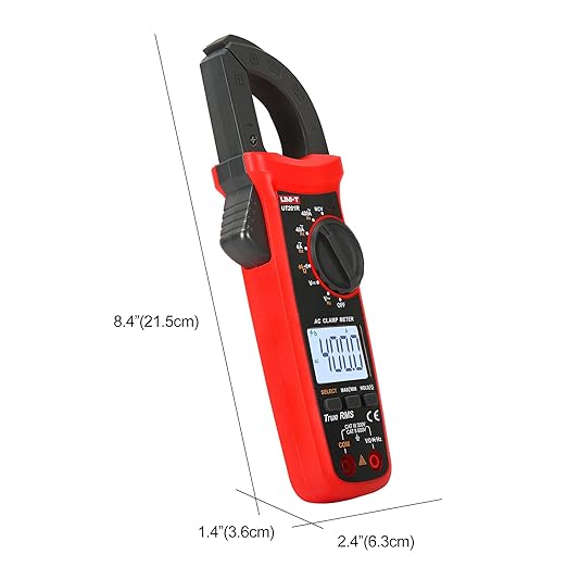 UNI-T UT201R Digital Clamp Meter AC Current TRMS HVAC Amp Ohm Volt Meter Clamp On Multimeter Auto Ranging 4000Counts AC Current Frequency NCV AC DC Voltage Frequency Resistance Continuity Diode Tester