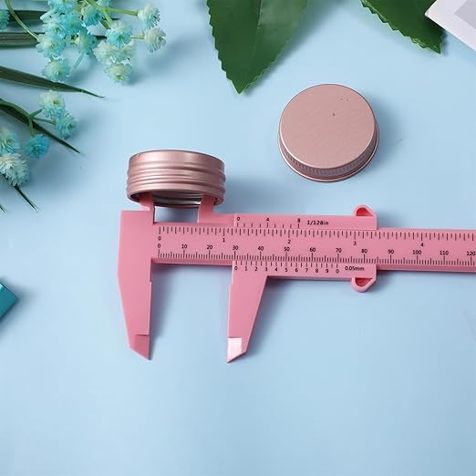 3 Pcs Plastic Vernier Caliper 6 Inch/150mm Dual Scale Measuring Tool Inch & Metric for Office House Workspace White Blue Pink