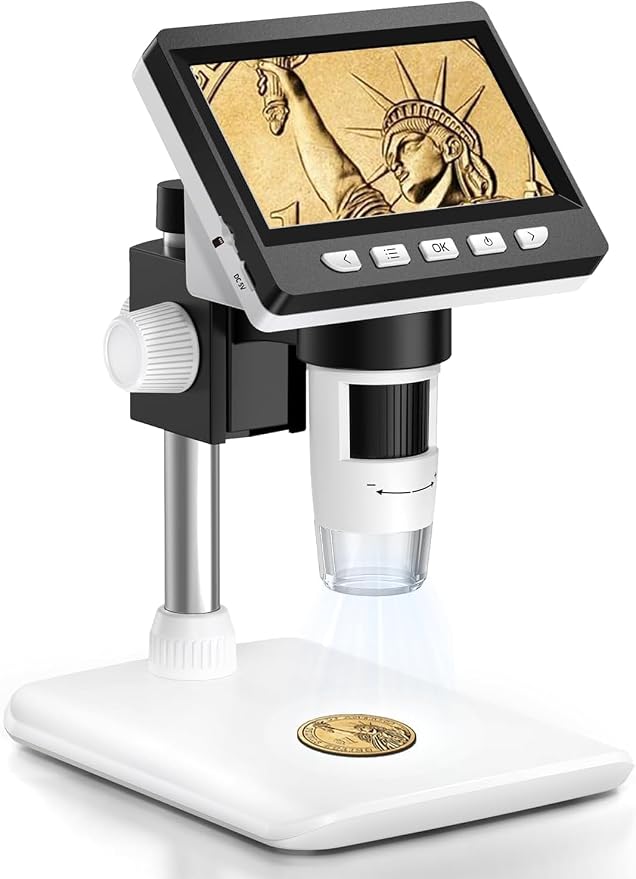 Digital Coin Microscope 1000X, 4.3" LCD Coin Magnifier by Aopick