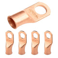 SELTERM 5pcs 2/0 AWG 1/2" Stud Copper Wire Lugs, Ring Terminals, Battery Cable Ends, 00 Gauge Ring Terminal Connectors, UL Heavy Duty Bare Copper Eyelets Battery Terminal Connectors
