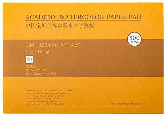 MEEDEN 5×7" Cotton Watercolor Paper Block, Textured Surface Watercolor Paper by MEEDEN