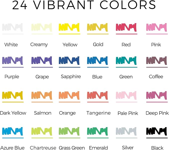 Artecho Acrylic Paint Markers 24 Colors, Acrylic Paint Pens - Image 2