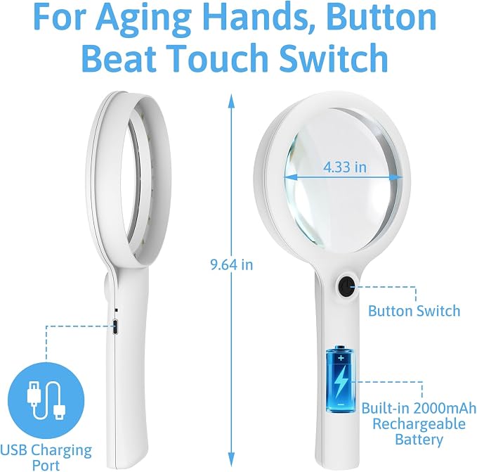 2000mAh Rechargeable Magnifying Glass - Image 6