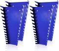 ALOANES 52-Slot Metal Wrench Organizer, Heavy Duty Wrench Organizer Tray for Tool Box, Fit SAE & Metric Wrench Storage, 4 Pack Wrench Holders(Blue)