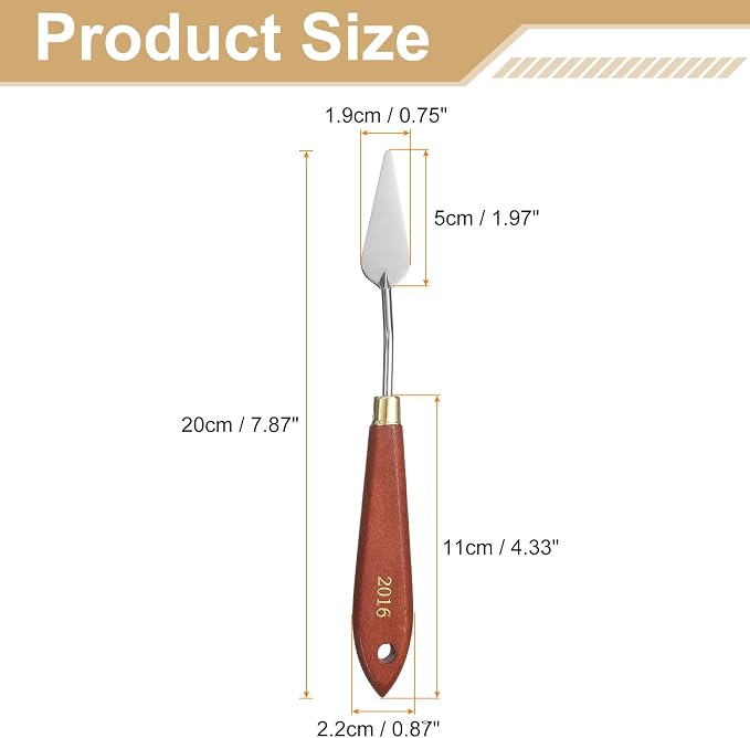 HARFINGTON Palette Knife Painting Tool 1.97" x 0.75" Stainless Steel Teardrop - Image 2
