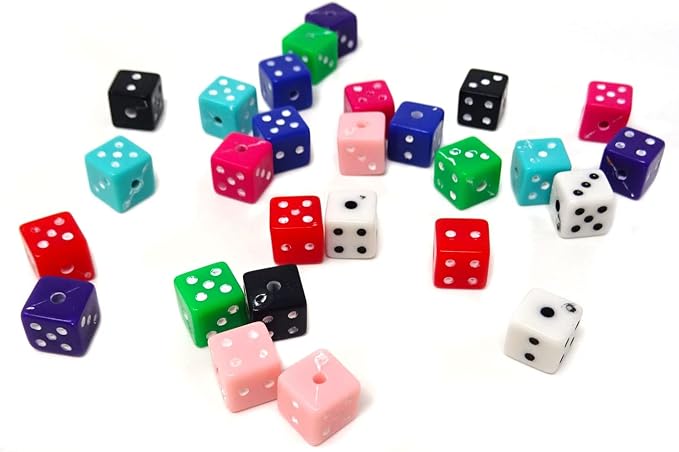 Honbay 200PCS Acrylic Dice Beads Multicolor Cube Loose Beads White Dots DIY - Image 3