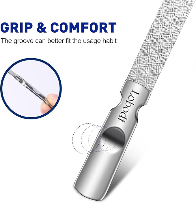 Stainless Steel Double-Sided Nail Art File - Mini Travel Nail File Suitable for Both Men and Women
