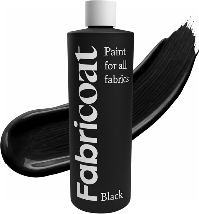Fabricoat Black Fabric Upholstery Paint & Dye | 500ml / 17 fl oz | Restore or by Fabricoat
