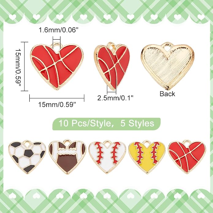 PH PandaHall Heart Pendart Charms - Image 2