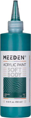 MEEDEN Viridian Hue Acrylic Paint: Matte Finish 250ml/8.45oz Soft Body Bulk by MEEDEN