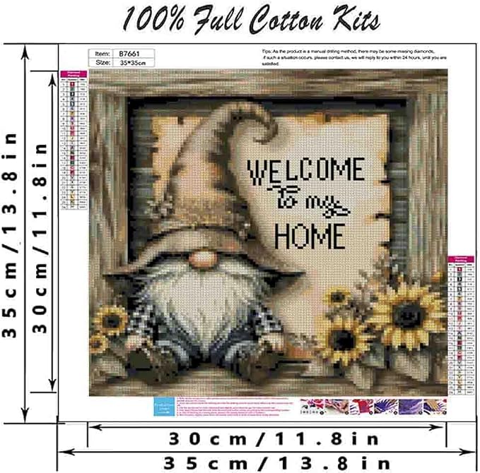 Gnome Cross Stitch Kits for Adults Beginner, Home Counted Cross Stitch Kits - Image 2
