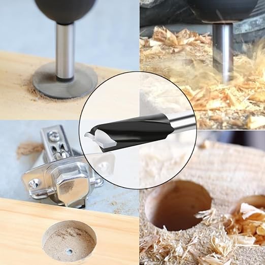 ASNOMY 3/8" Inch Carbide Forstner Drill Bit, Carbide Tipped Forstner Bit for Hard Wood, Wood Drilling Hole Saw Set Woodworking Hinge Cutter Tool Kits for Wood Plastic Plywood