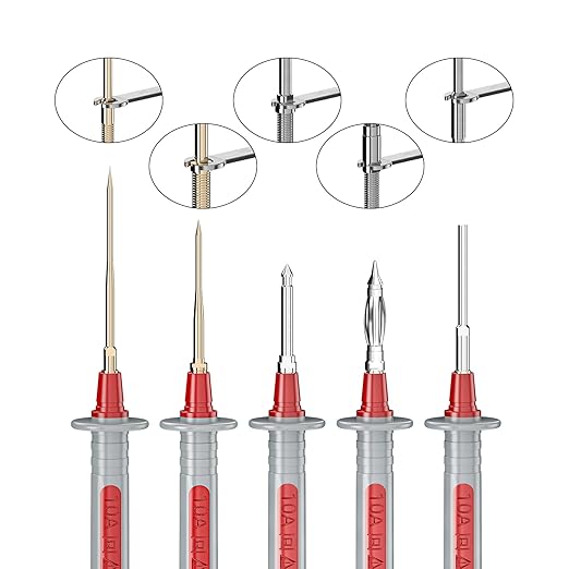 Goupchn Silicone Multimeter Test Leads Kit 25PCS with Replaceable Gold-Plated Precision Sharp Probe Set, Alligator Clips, Test Hooks and Wire Piercing Test Probes
