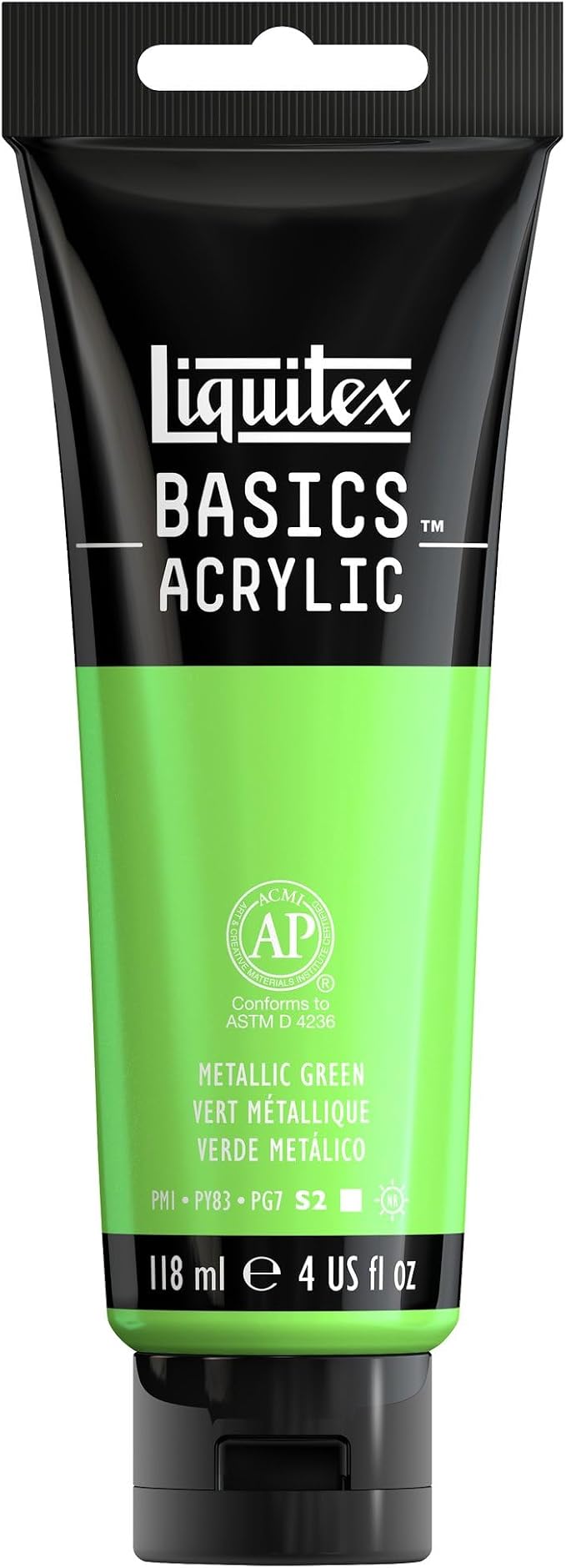 Liquitex BASICS Acrylic Paint, 118ml Tube, Metallic Green by Liquitex