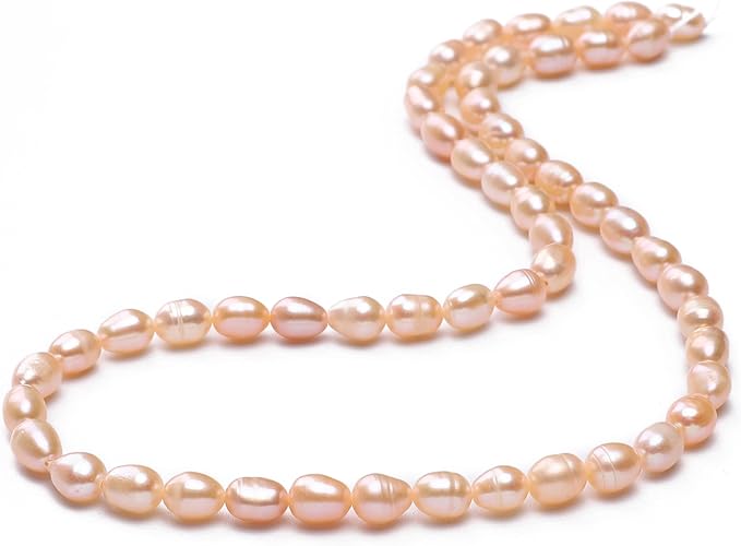 Natural Pearl Beads Rice 5-6mm Pink Freshwater Cultured Loose Gemstone Beads for DIY Jewelry Making 13.8''/Strand HQ