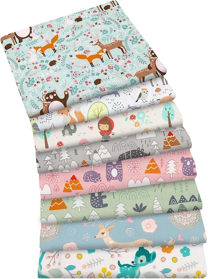 Aubliss 8pcs Fat Quarter Fabric Bundles 100% Cotton 20'' x 20'' Quilting Cotton by Aubliss