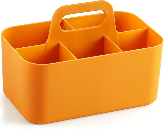 Multiuse Caddy Organizer with Handle, Portable Divided Plastic Tote Bin - Image 9