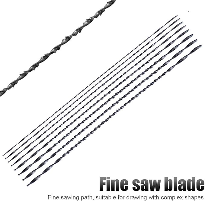 Precision Coping Saw with 8 Spiral Teeth Blades – Fast Cutting for Jewelry Making, Metal, Wood & Plastic Crafts – Ergonomic Non-Slip Handle, Woodworking & DIY Projects (11” x 5.9”)