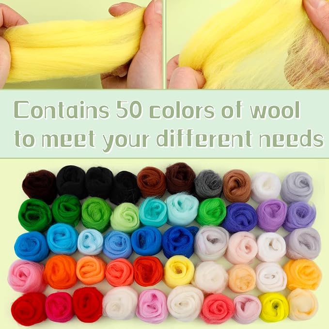 JUPEAN 228 Pcs Needle Felting Kit Wool Felting Tools - Image 5