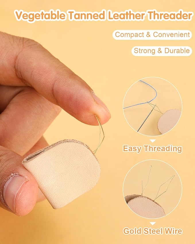 FOUSNOW Upholstery Repair Kit, Sewing Kit with Blue Sewing Threads, Professional Heavy Duty Sewing Kit for Home Repair Sewing Denim Clothes, Denim Bags, Jacket, Shoes, Wallets Crafts