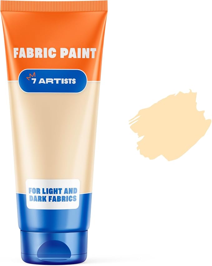 Cream White Fabric Paint 2 fl. oz – Permanent Fabric Paint White by 7+Artists