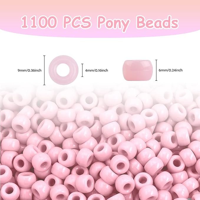 Pony Beads 1100 Pcs, Beads for Jewelry Making, Beads for Bracelets Making - Image 2