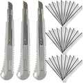 9mm Snap Off Utility Knife 3 Pack High Hardness Retractable Box Cutters by WEKOIL