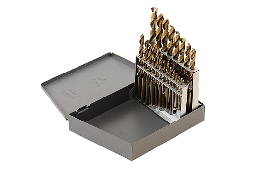 Shars 1/16-3/8" by 64ths 21 Pcs M35 Cobalt Heavy Duty Black & Gold Finish Jobber Drill Set 135° Point Angle 404-2204 New P(