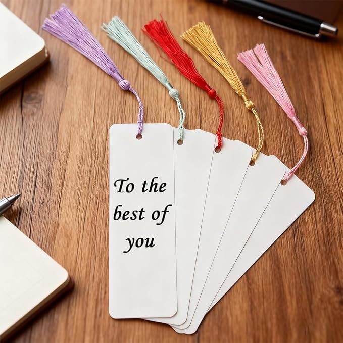 Blank Bookmarks with Colorful Tassels, School Projects, Gift Tag, 6.5 * 2.2Inch - Image 4