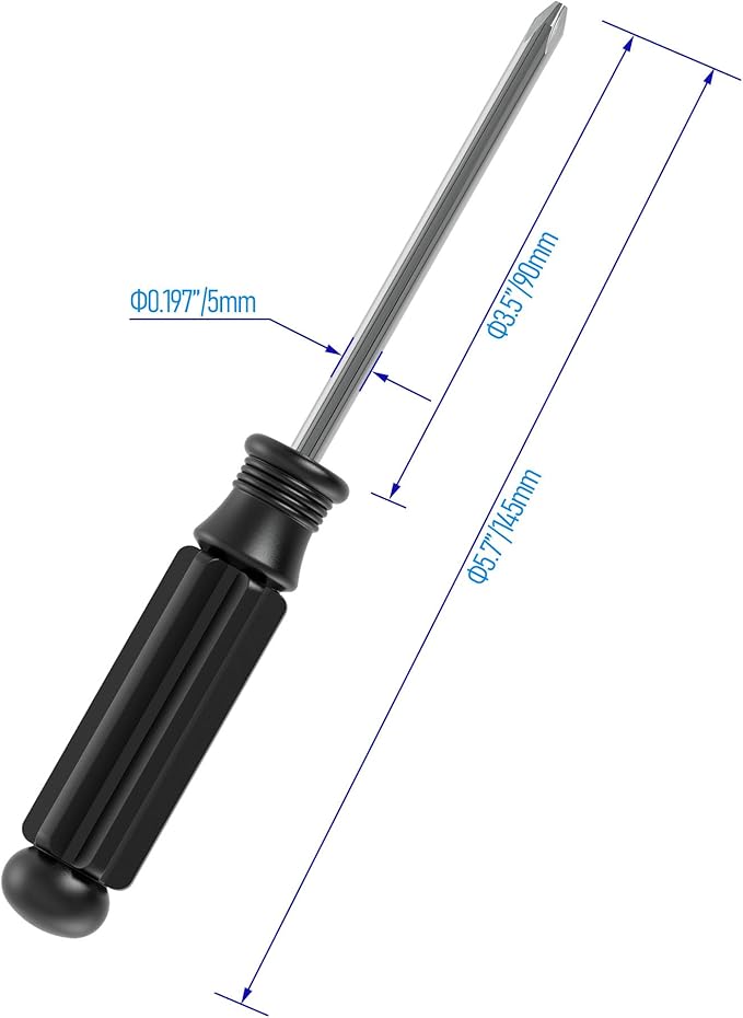 5PCS Mini Phillips Screwdriver, 5mm Cross Head with Clear Non-slip Handle for Small Appliances, 5.71"(145mm) Total Length, Magnetic