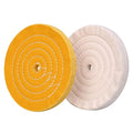 SCOTTCHEN Polishing Wheel for Bench Grinder Buffing Wheel 8 inch White (70 Ply) & Yellow (42 Ply) for Buffer Polisher with 5/8 Inch Arbor Hole 2 PCS