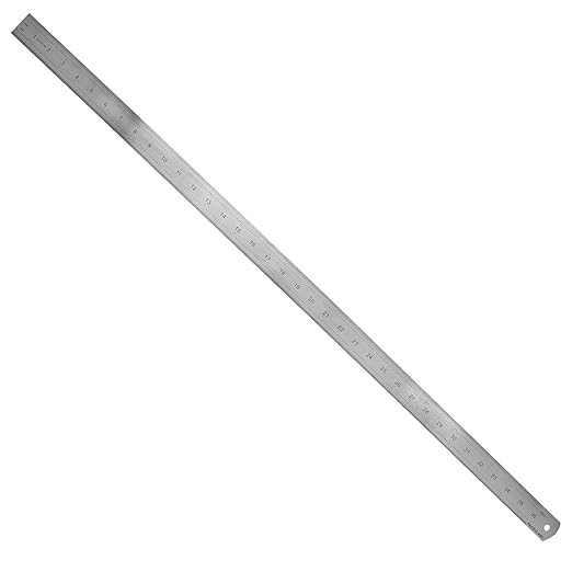 Pacific Arc Stainless Steel Ruler Inch and Metric, with 32nd and 64th Graduations, 36 Inches