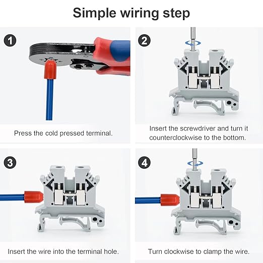 Terminal Block Kit, Rail Type Voltage Terminal, Rail Combined Terminal Block(Red & Gray)