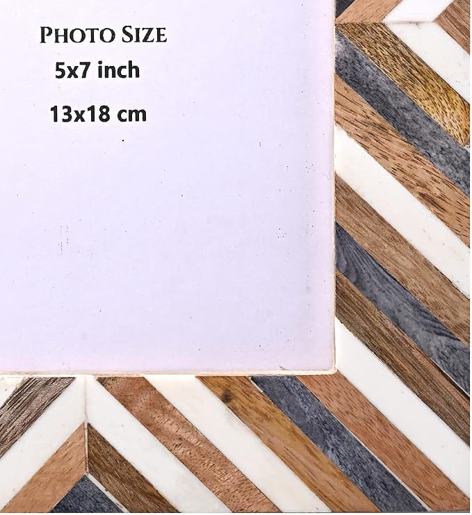 Picture Photo Frame Chevron Herringbone Art Inspired Vintage Table-Top/Wall - Image 6