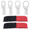 62PCS 8 AWG Tinned Ring Terminal Heat Shrink Tubing Set Copper Wire Lugs 8 Gauge 5/16", 3/8", 1/4", 1/2", 30Pcs Battery Cable Ends and 32PCS Heat Shrink Tubing