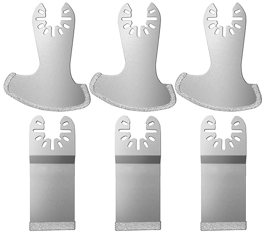 LEILUO 6Pcs Diamond Oscillating Multi Tool Blades Kit for Grout Removal Fit DeWalt Milwaukee Makita Ryobi and More