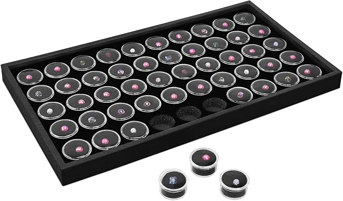 Ikee Design Black Foam Gem Jars Showcase Stackable Display Tray by IkeeDesign