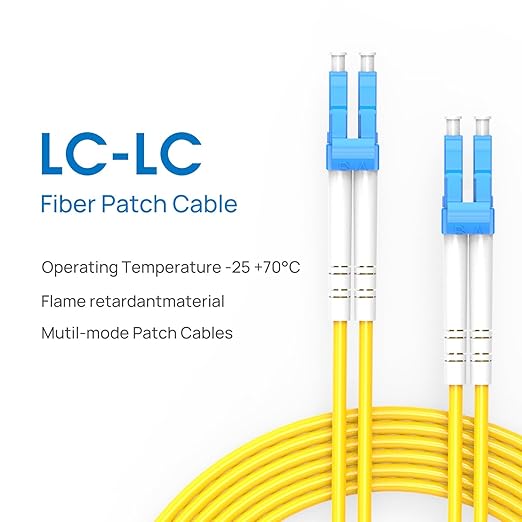 LC to LC Fiber Patch Cable,1G/10GB Single Mode Duplex LC-LC 9/125um SMF Fiber Optic Cable Cord LSZH for SFP Transceiver, Router, Fiber Networks and More (5M)