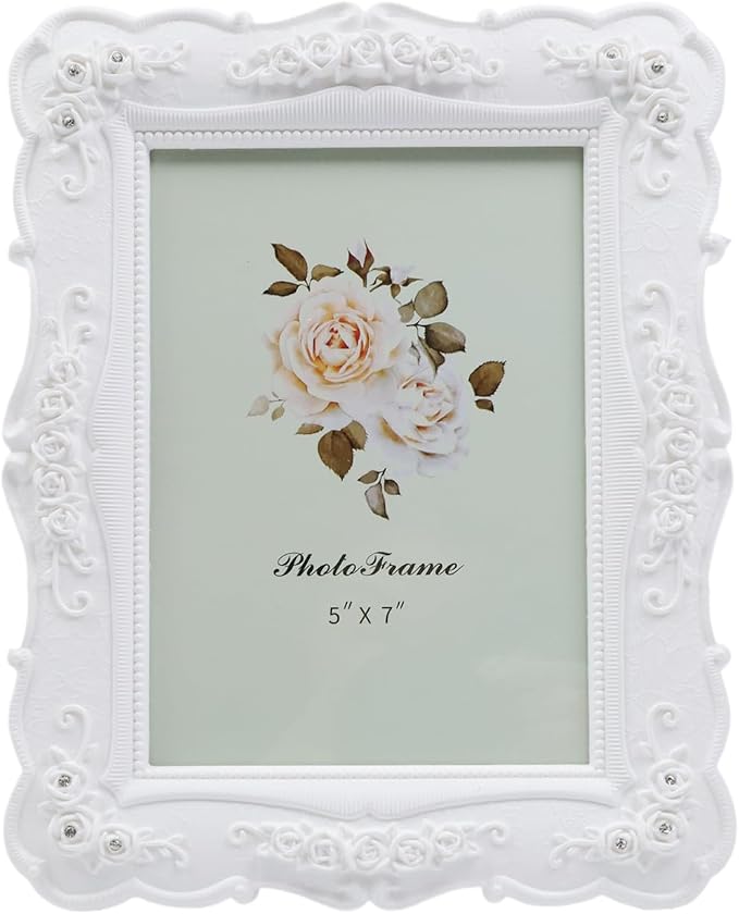 Coshar Rose Flower Design Picture Frame Vintage Photo Frame 5 x 7 Inch | by Coshar