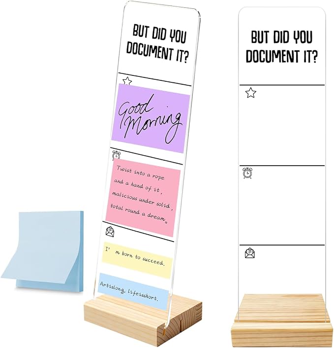 Monitor Memo Board with Removable Wooden Base Acrylic Portable Sticky Note by HTBIG