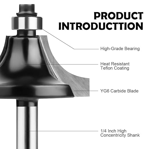 Router Bits 1/4 Inch Shank 50 Pieces, Tungsten Carbide 1/4" Router Bit Set, for Professional and Beginners Carpenter
