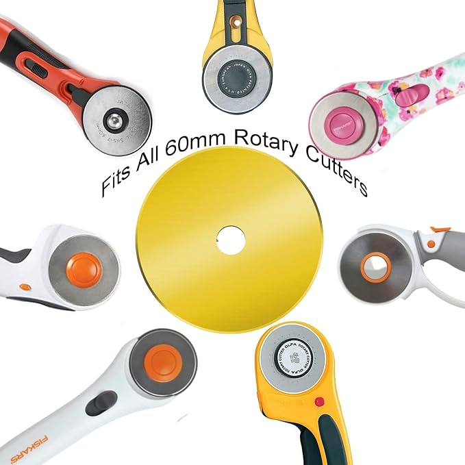 60mm Rotary Cutter Blades 5-Pack Titanium Replacement Blades Fits Fiskars - Image 4