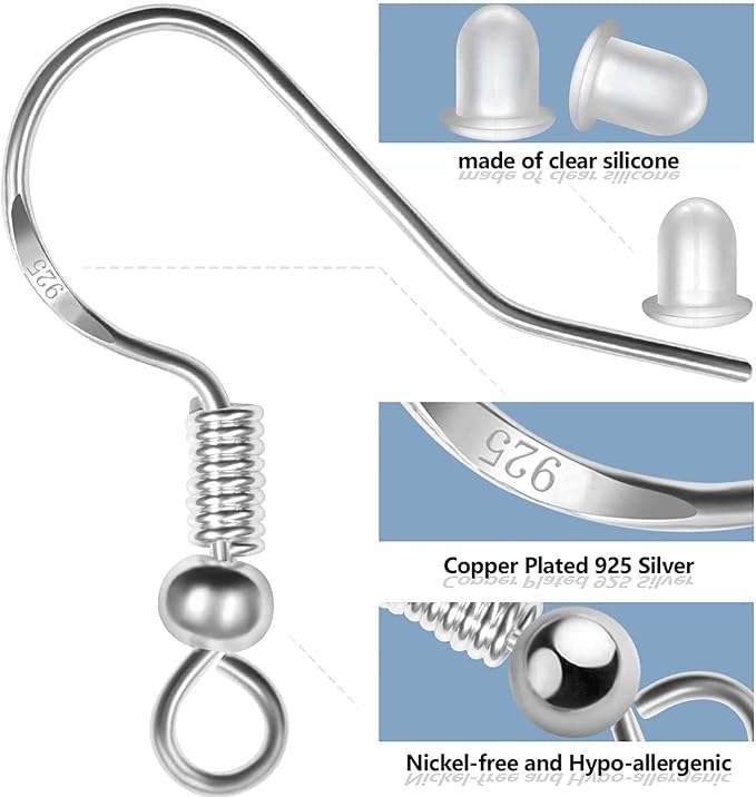 Hypoallergenic Earring Hooks 150 PCS/75 Pairs, Jump Rings, Fish Hooks - Image 4