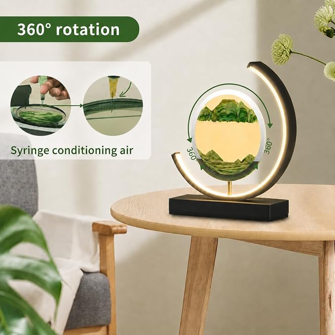 Moving Sand Art Lamp, 360 Degree Rotating Sands of Time Lamp - Image 4