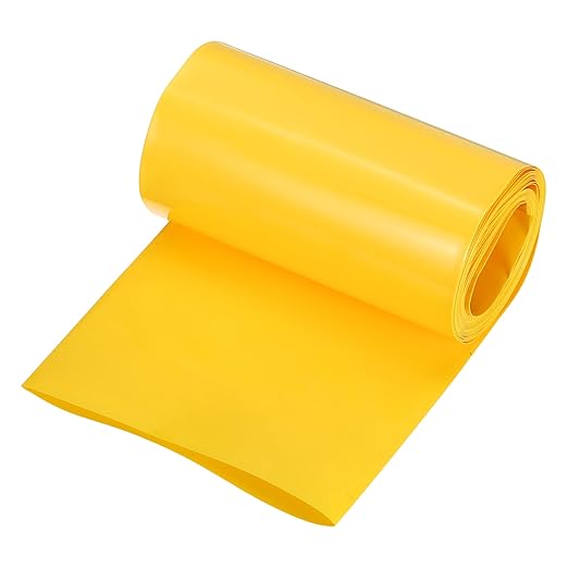 MECCANIXITY Battery Wrap PVC Heat Shrink Tubing 60mm Dia 95mm Flat 10 Feet(3meters) Yellow Good Insulation for Battery Pack